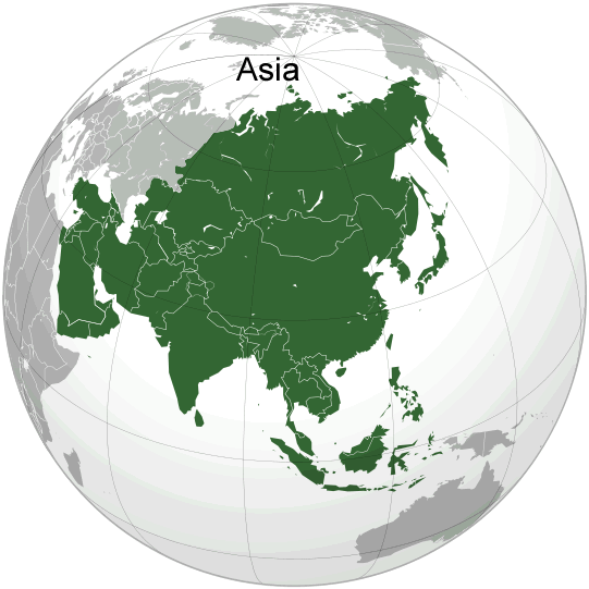 Wo ist Asien in der Welt