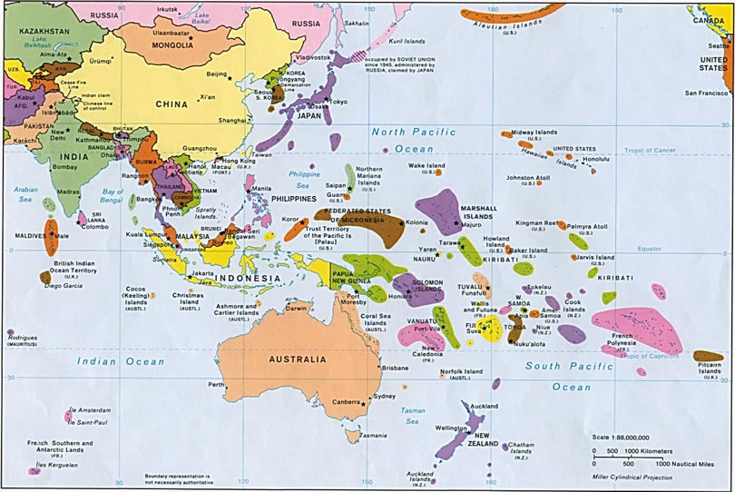 Karte von Ozeanien