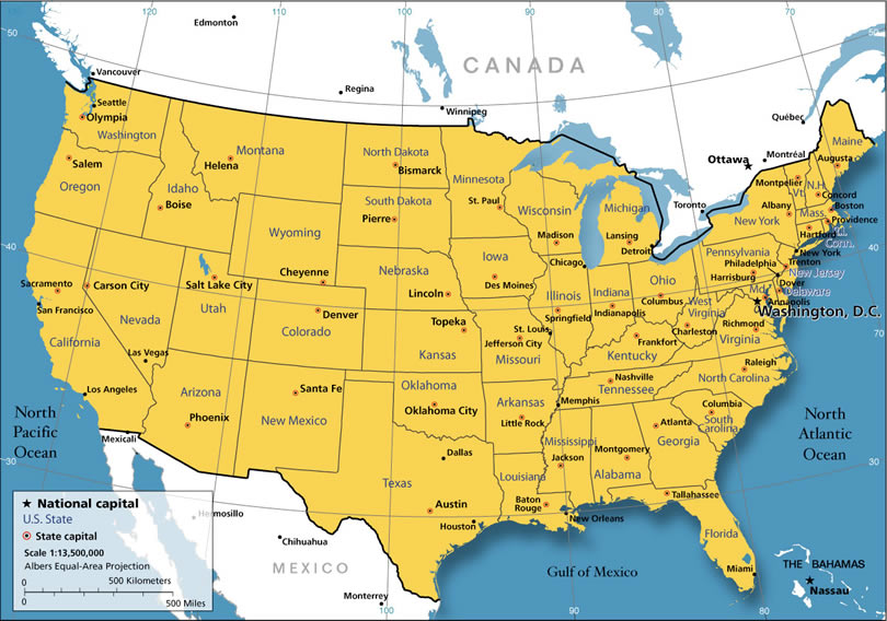 Karte von Vereinigte Staaten