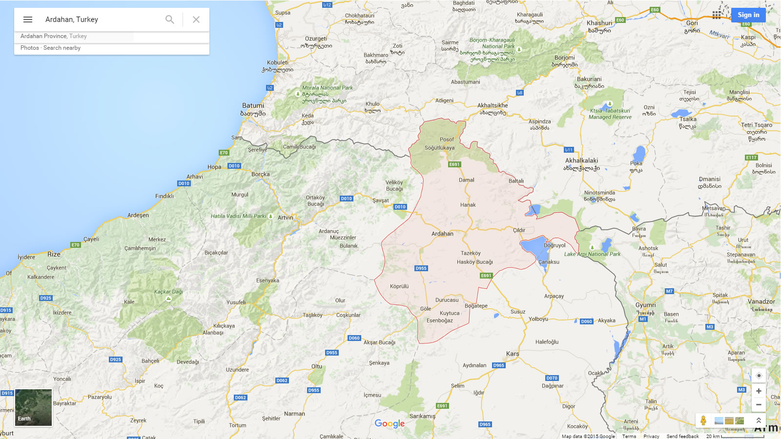 Cildir Karte, Ardahan