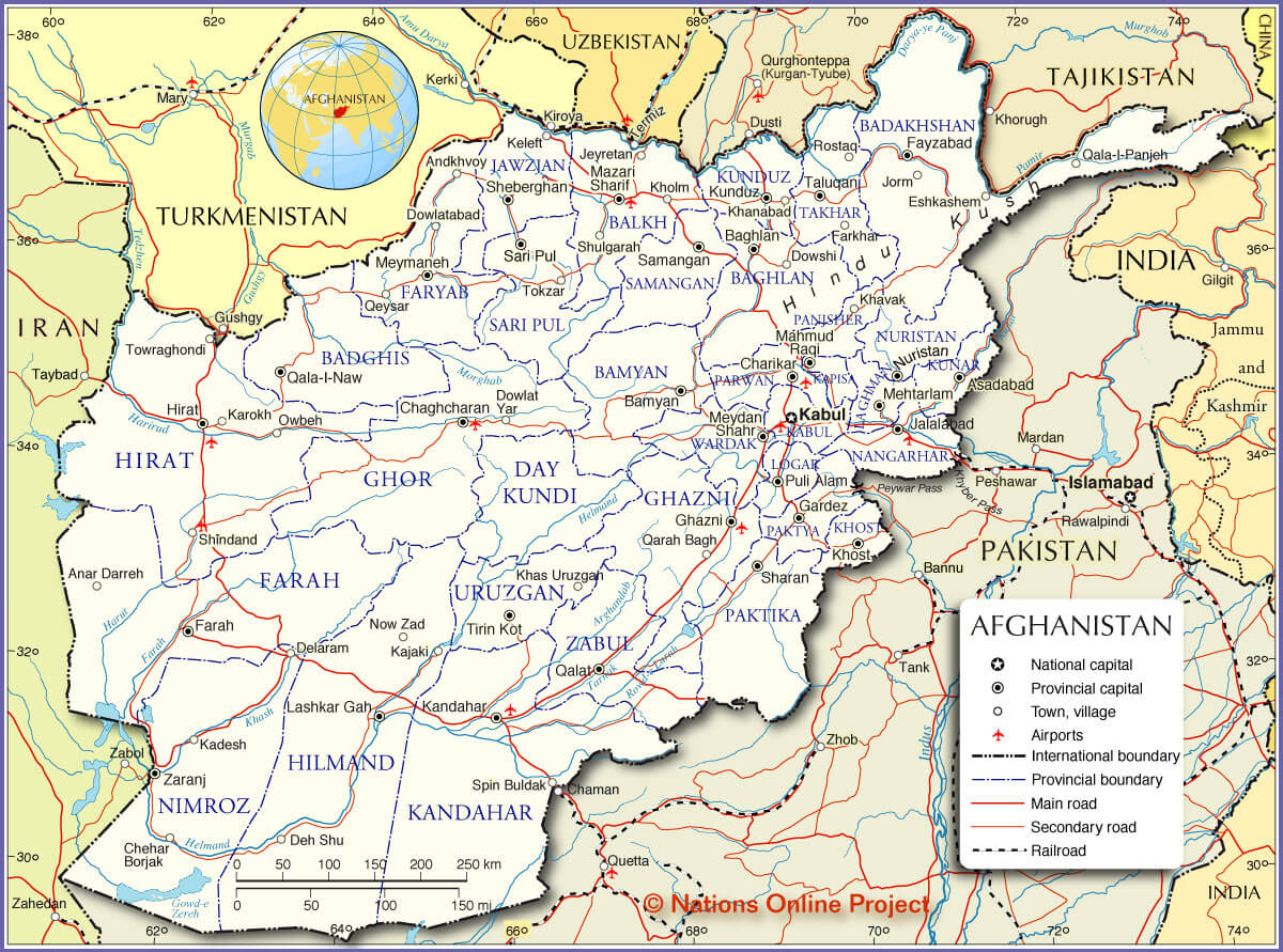 Afghanistan provinzen Map