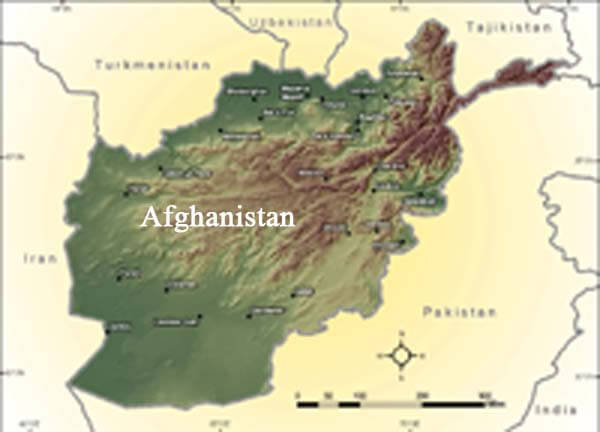 physisch karte von Afghanistan