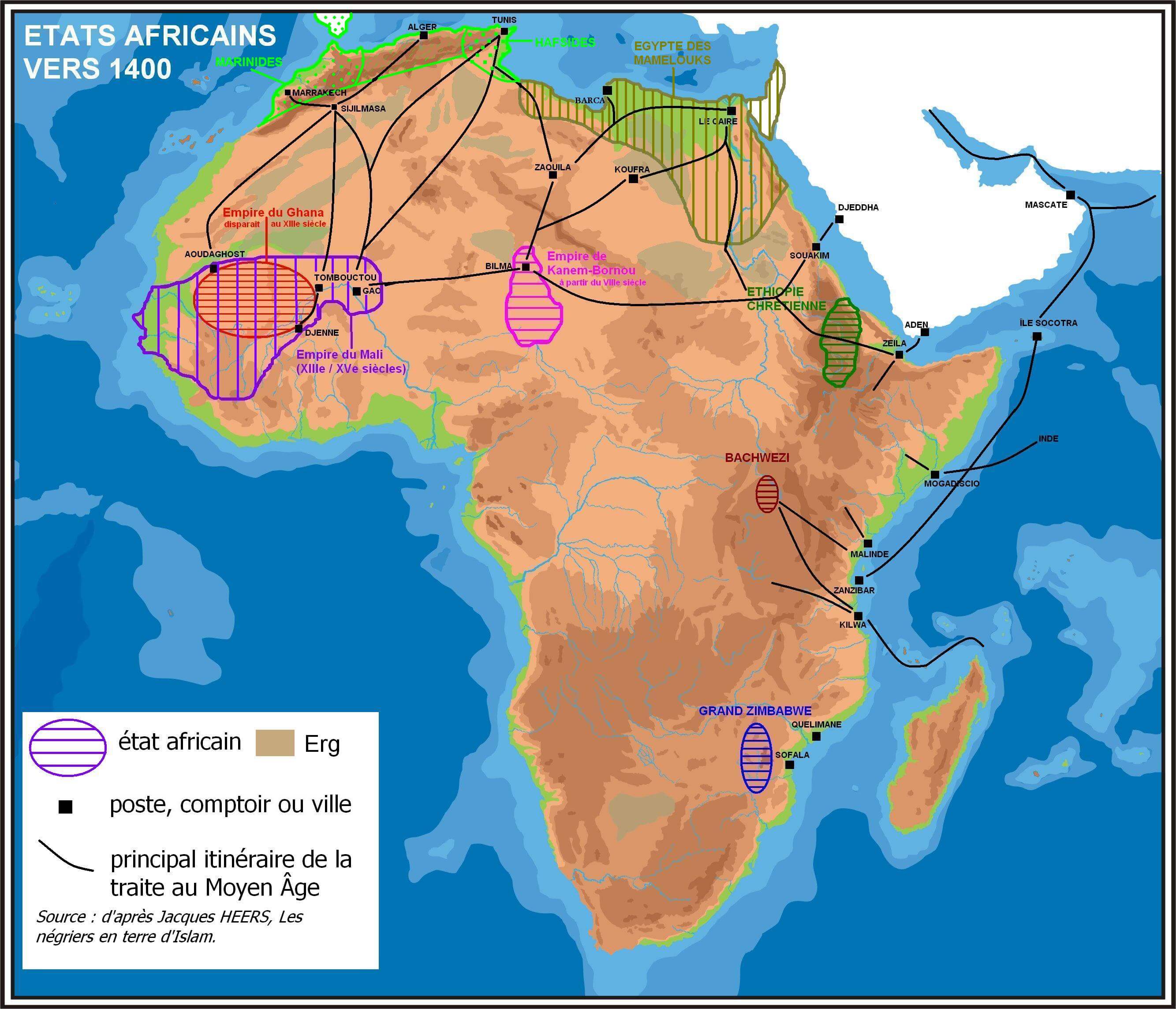 afrika historisch karte 1400
