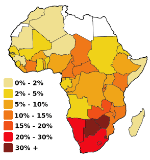 afrika hiv aids karte 2004