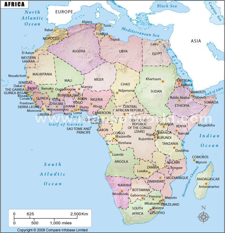 afrika lander karte