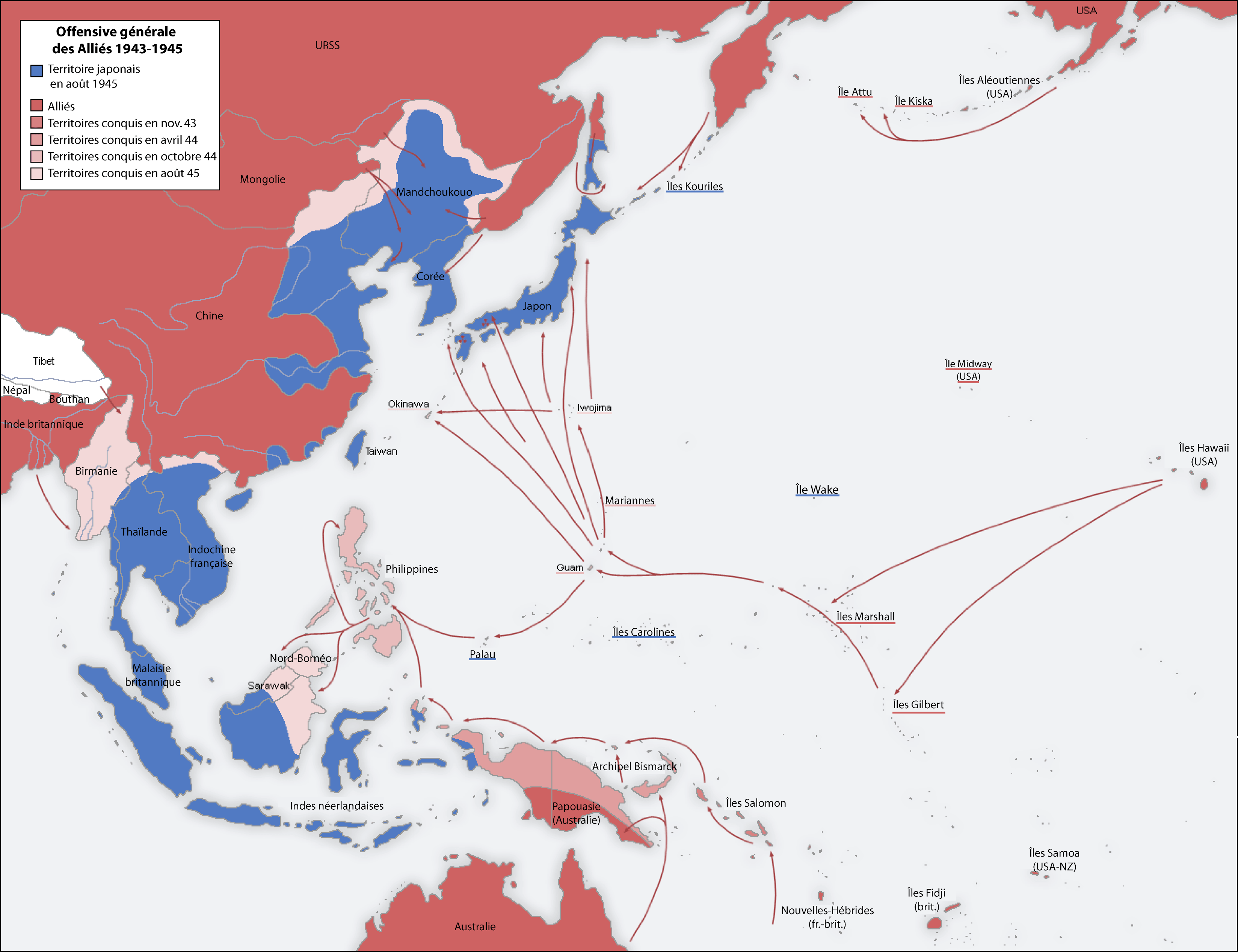 zweite weltkrieg asien 1943 1945 karte