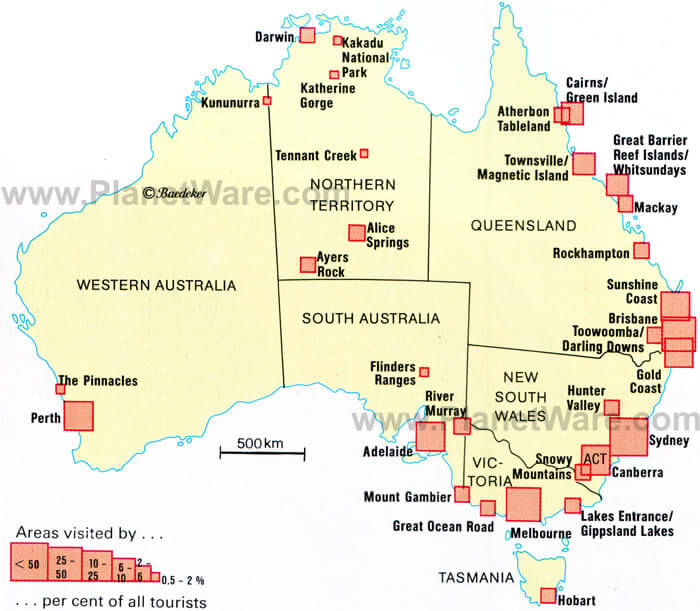 australien tourismus karte