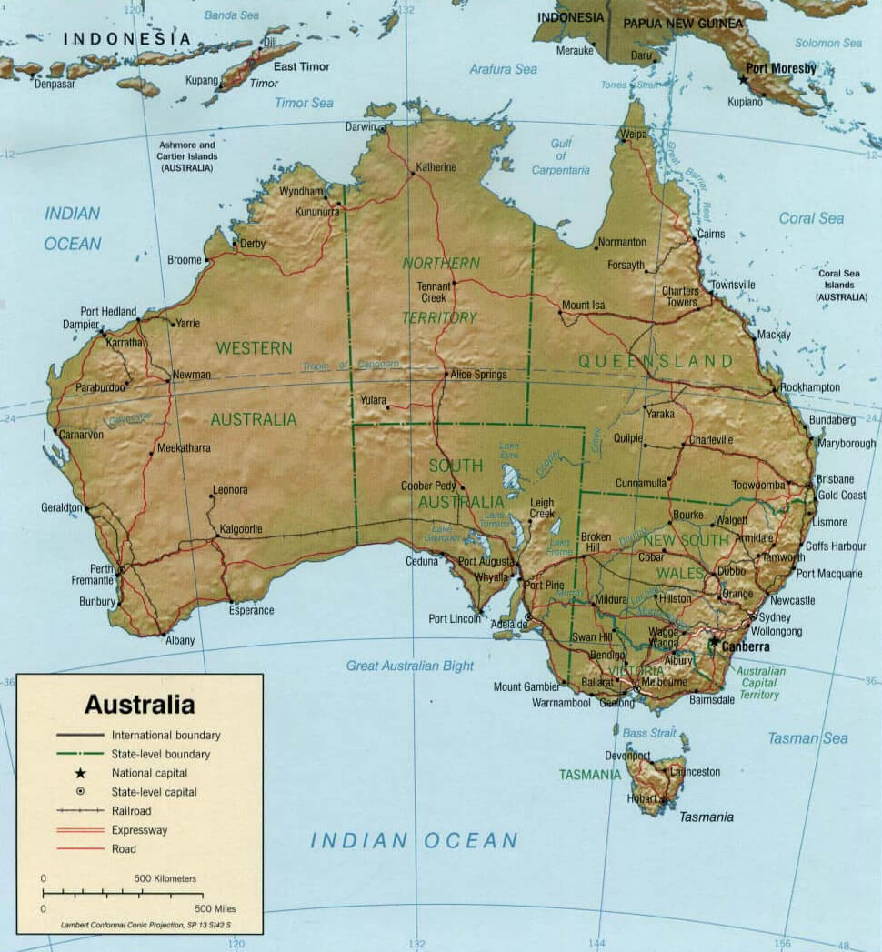 karten von australien