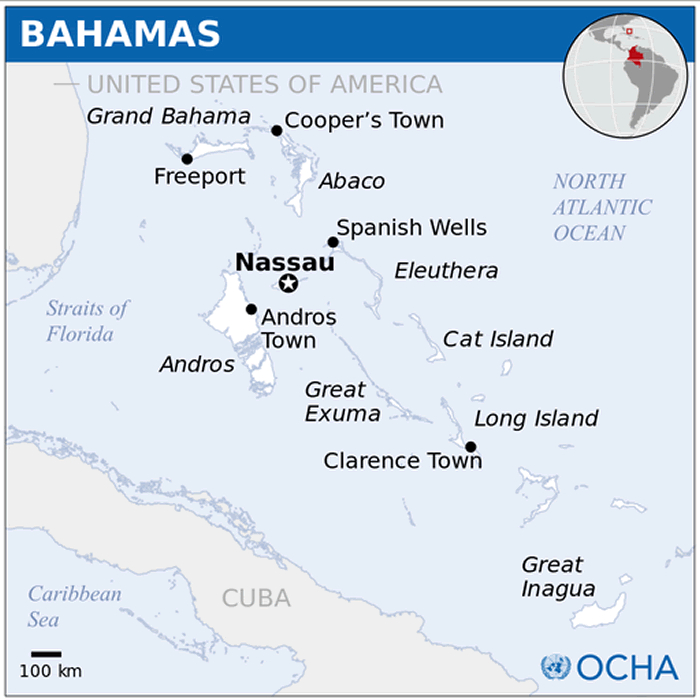 bahamas inseln lage karte