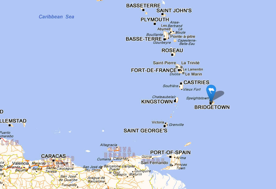Islands karte von Barbados