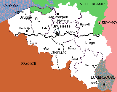 belgien land karte