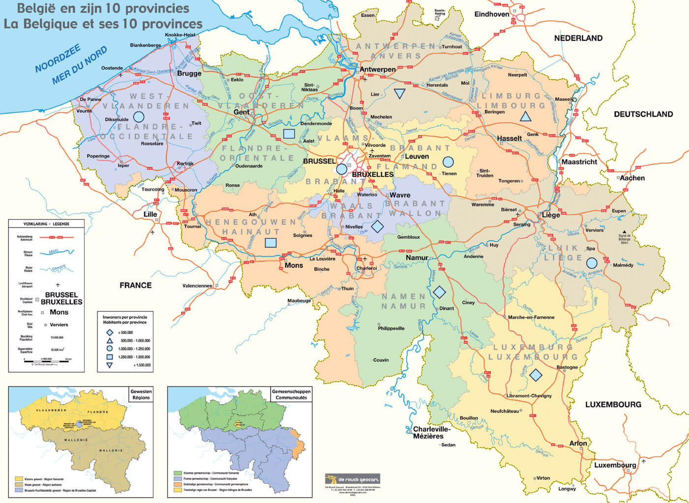 belgien 10 provinzen karte