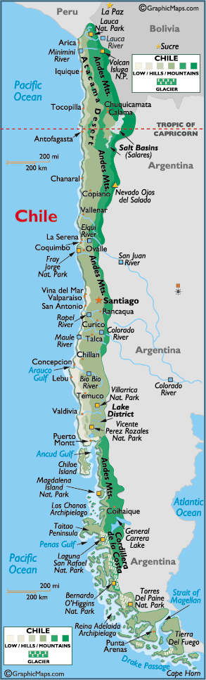 stadte karte von Chile