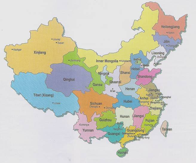 China provinzen Map