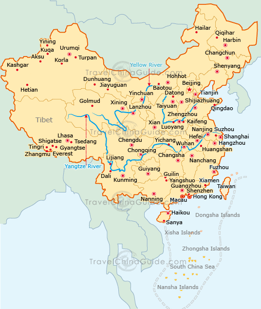stadte karte von China
