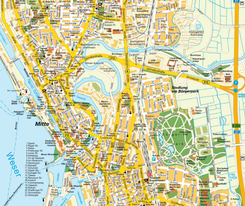 Bremerhaven stadt center karte