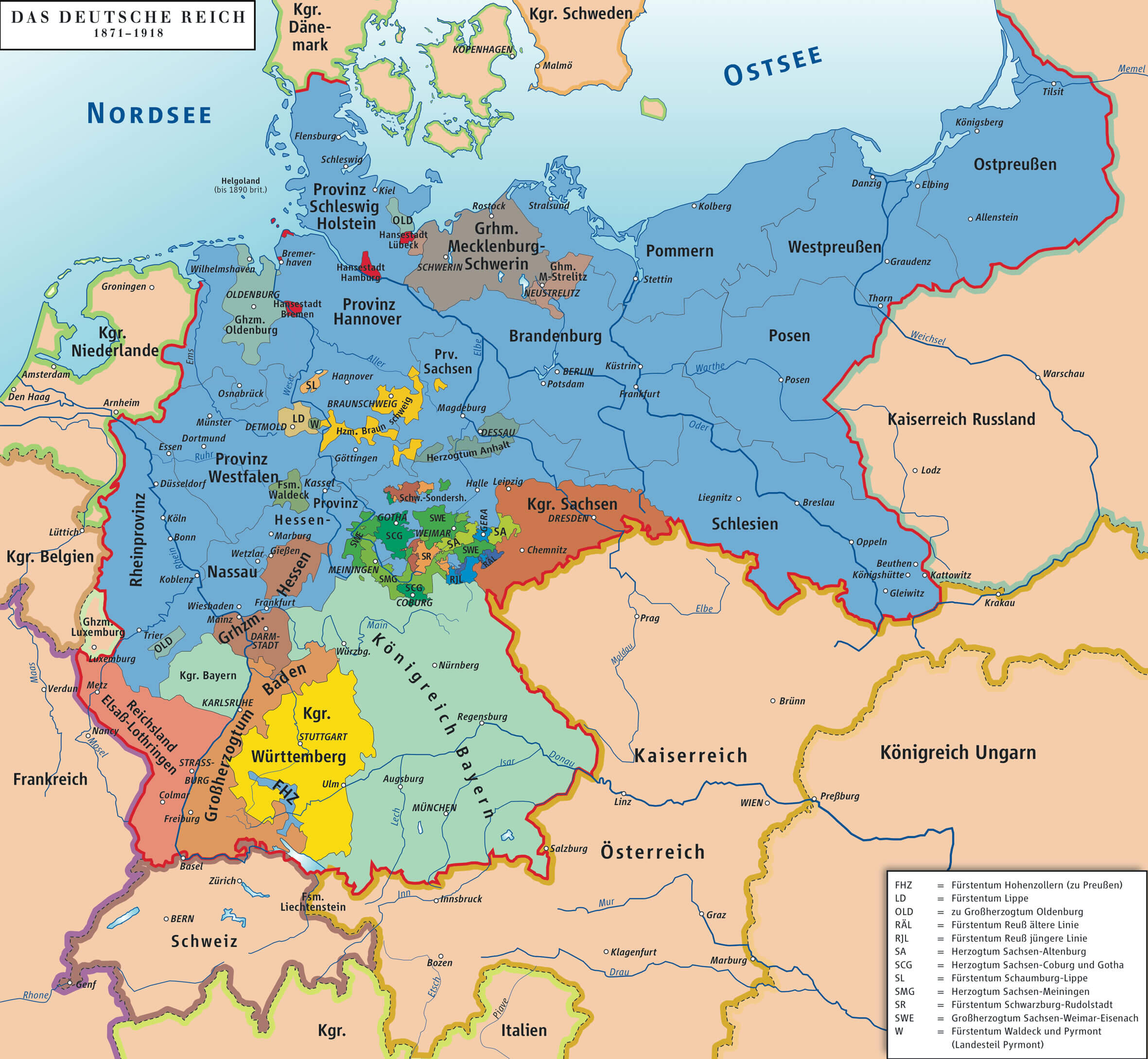 deutsche reich karte 1871 1918
