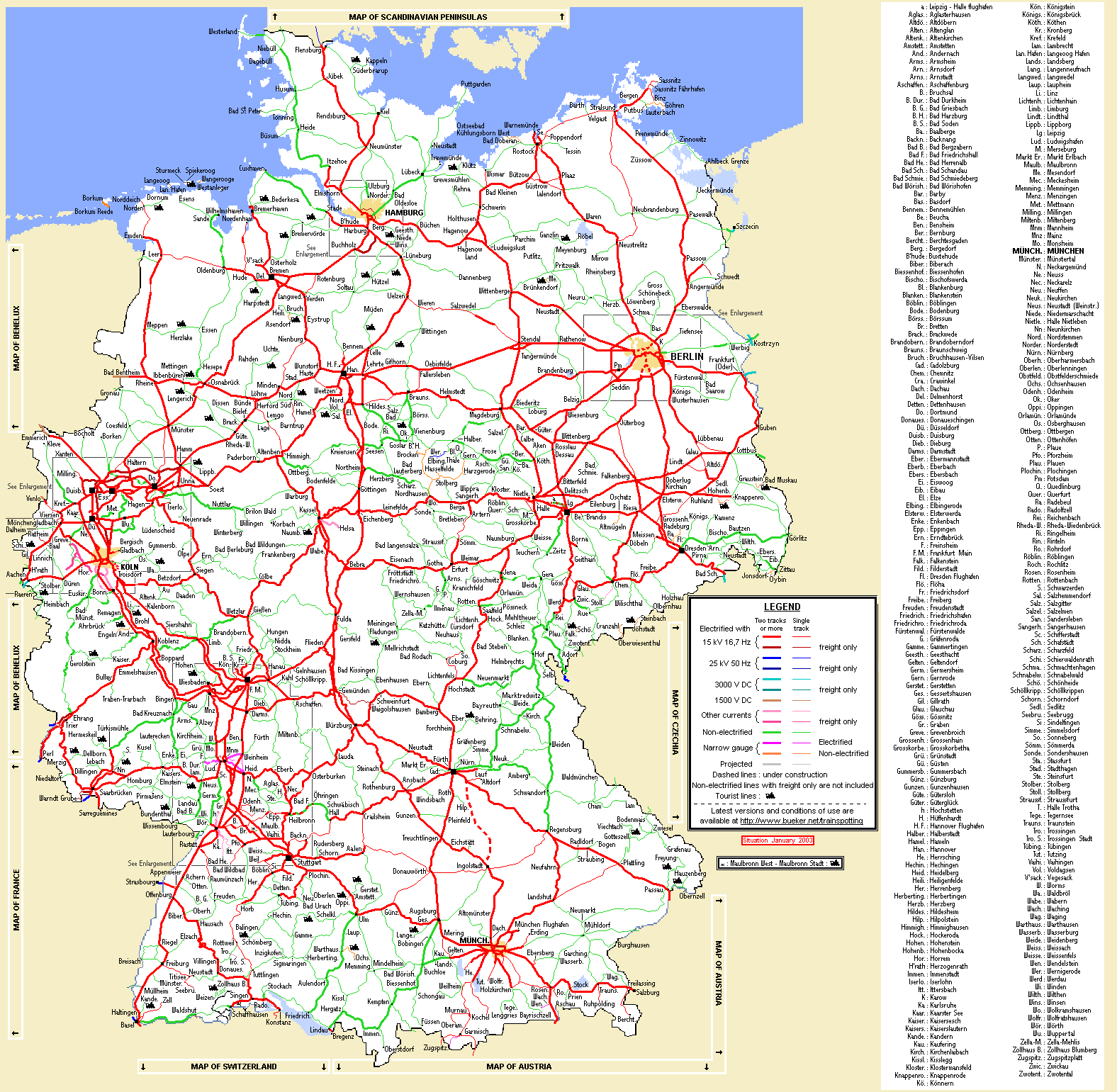 deutschland eisenbahns karte 2003