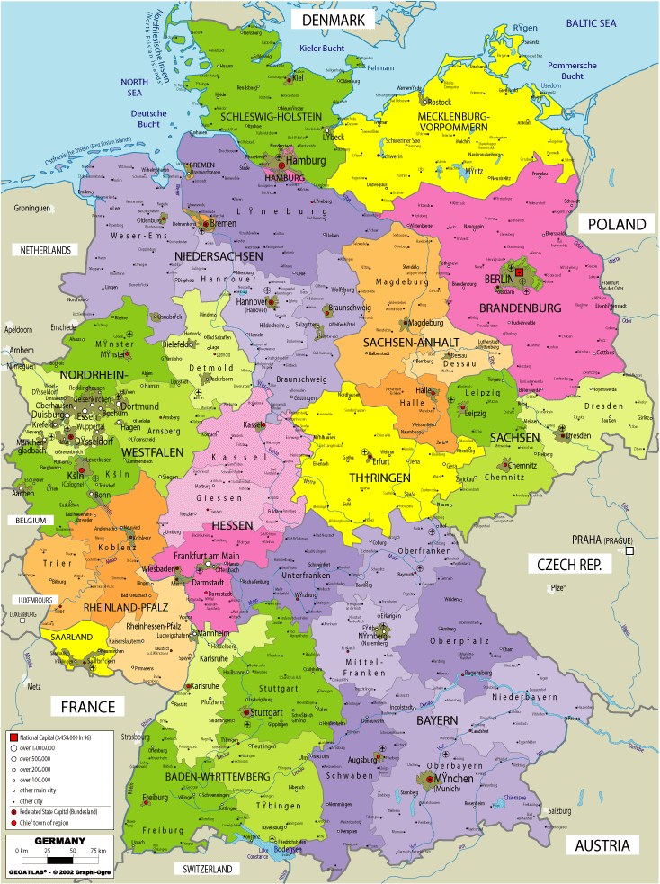 deutschland politcal karte