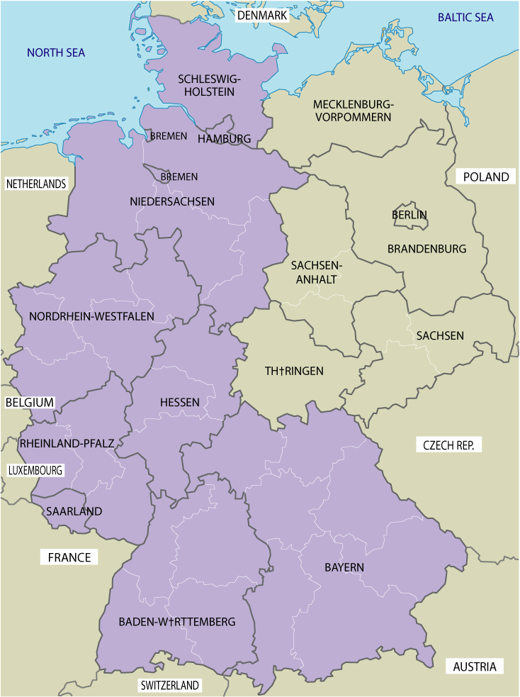 staats karte von deutschland