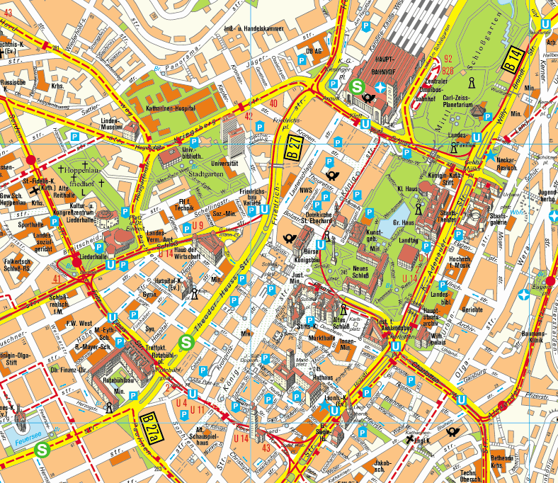 Stuttgart tourist karte