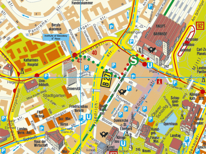 Stuttgart tourismus karte