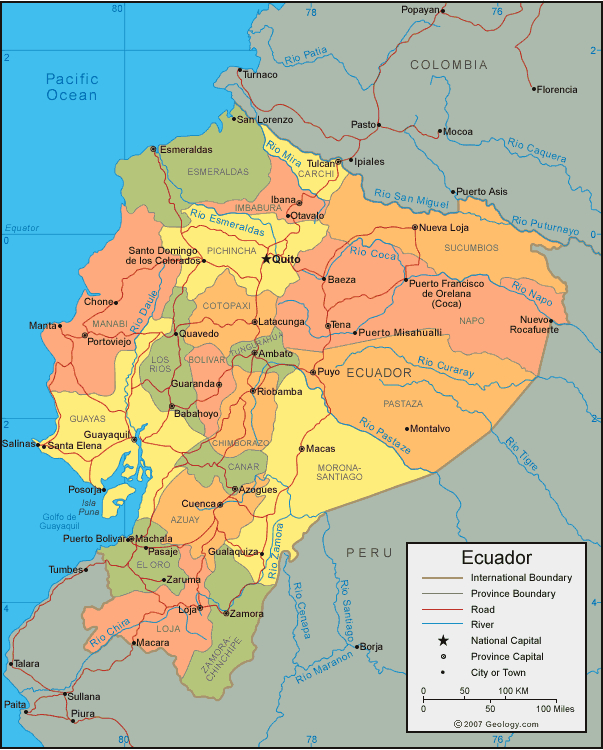 Ecuador politisch Map