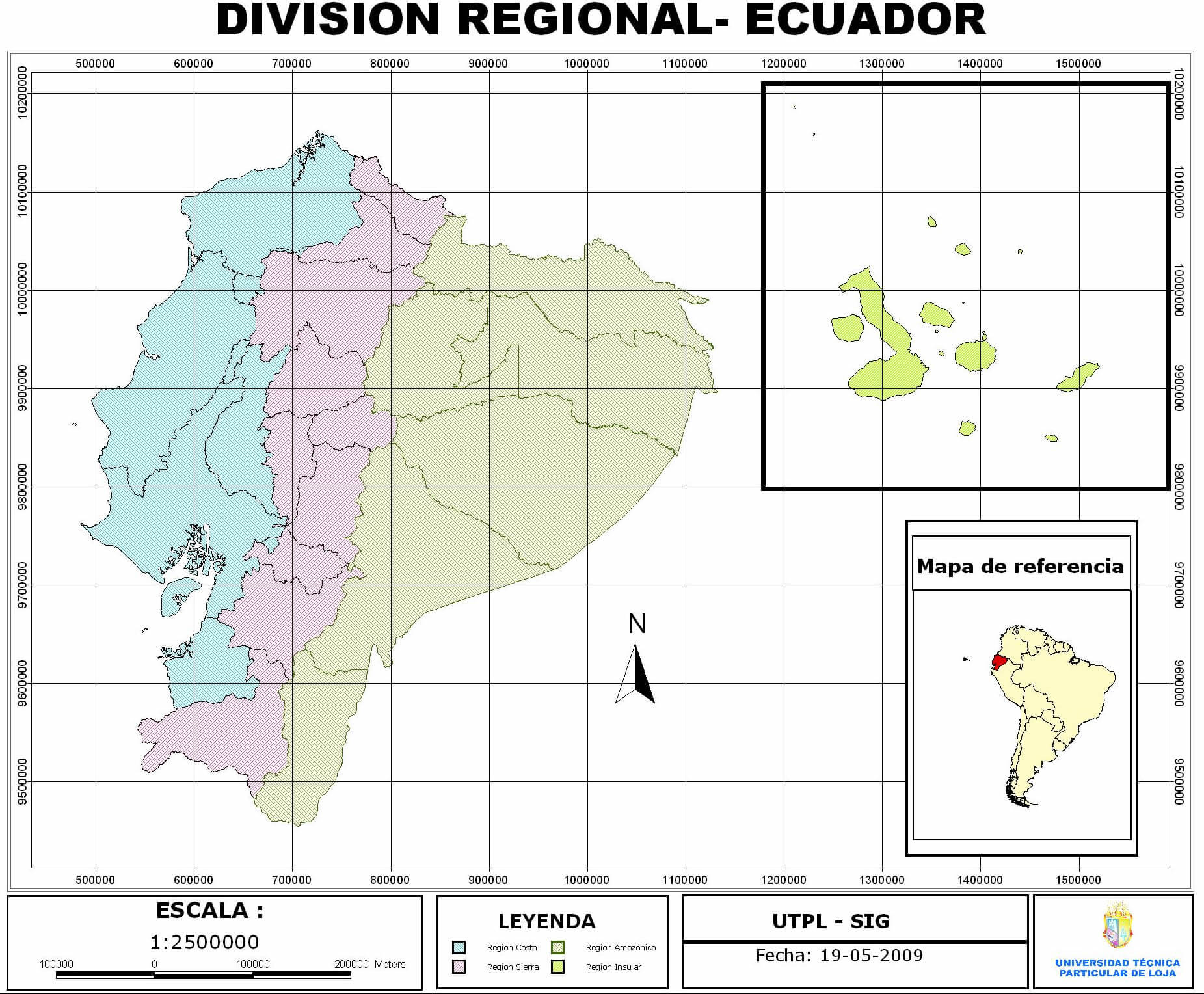 Regional Division von Ecuador 2009