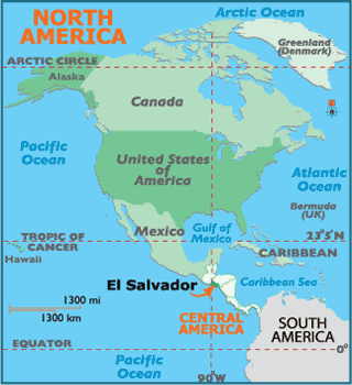 El Salvador karte North America