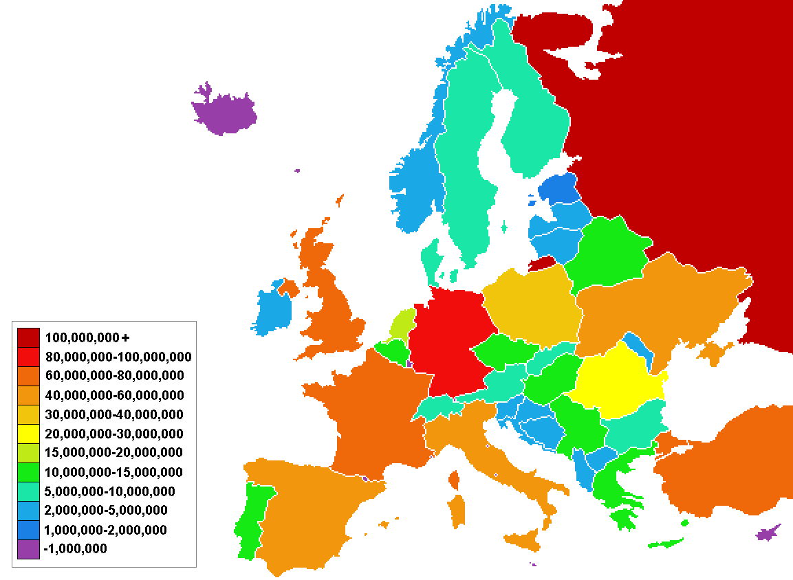 europa bevolkerung karte lander 2006