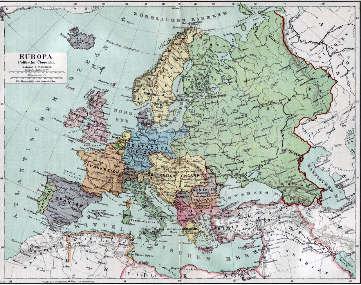 europa karte 1890