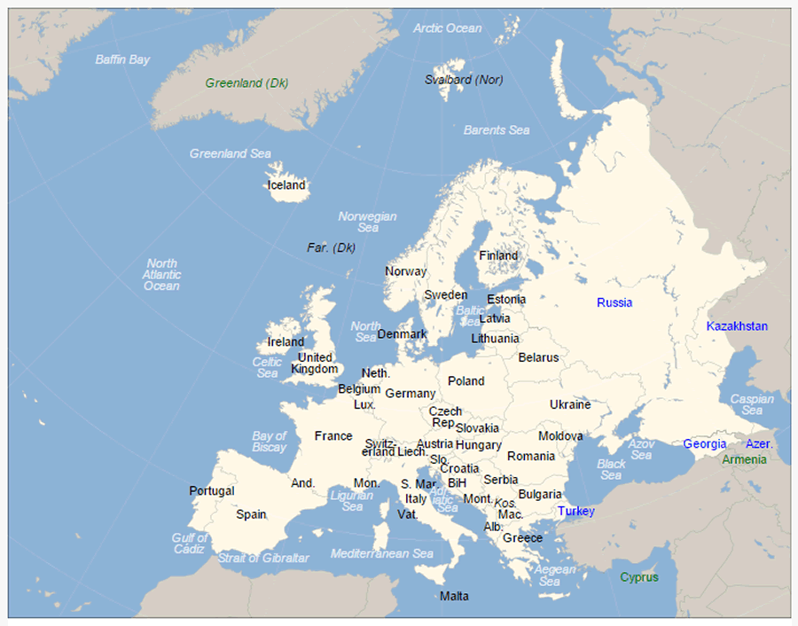 europa lander grenzen karte