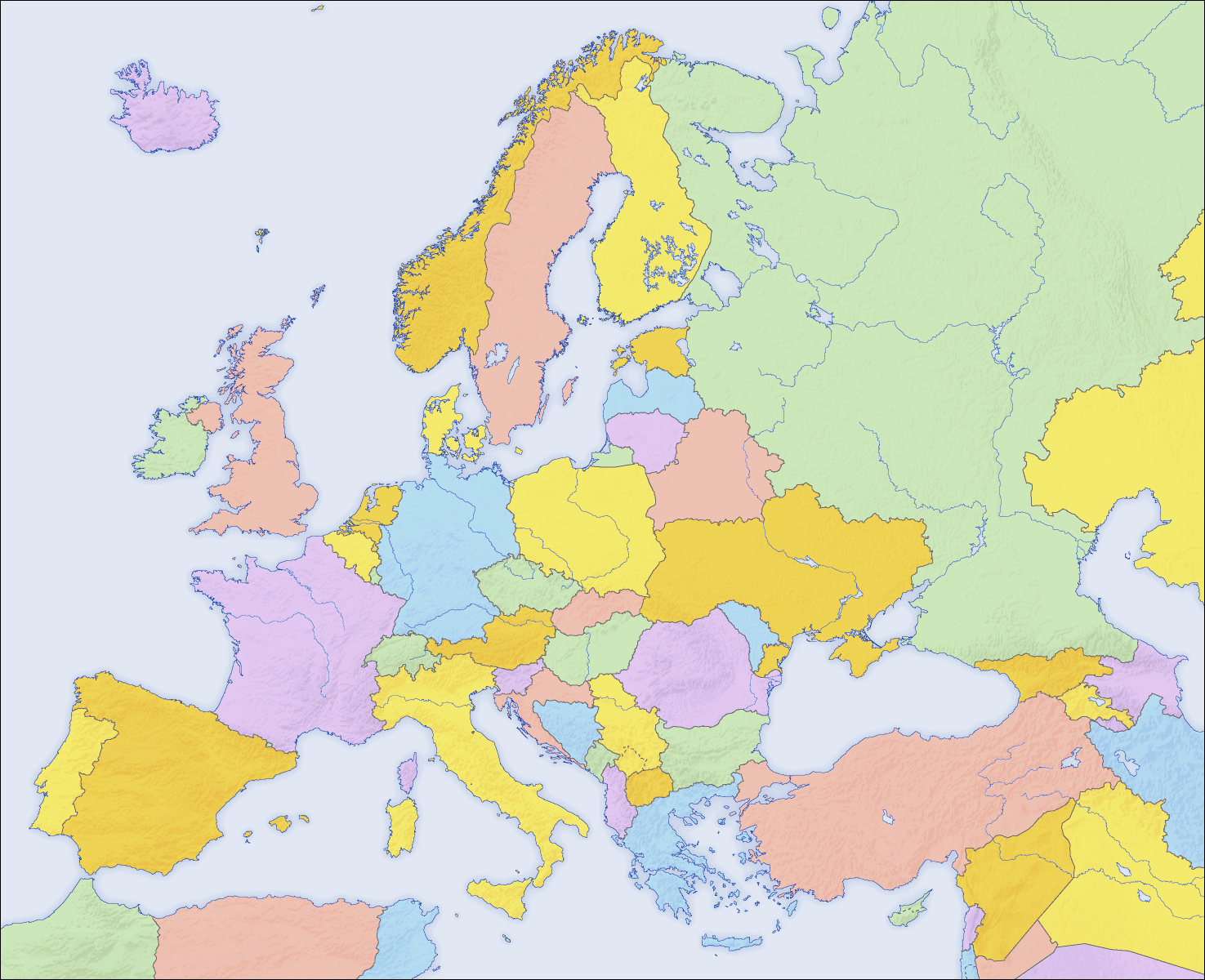 europa politisch leer karte