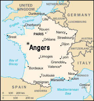 frankreich Angers karte