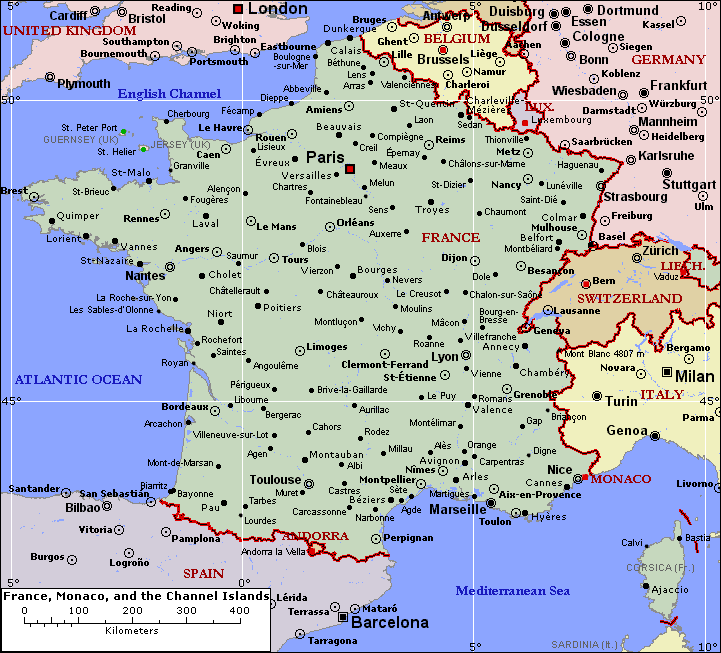 frankreich stadte karte