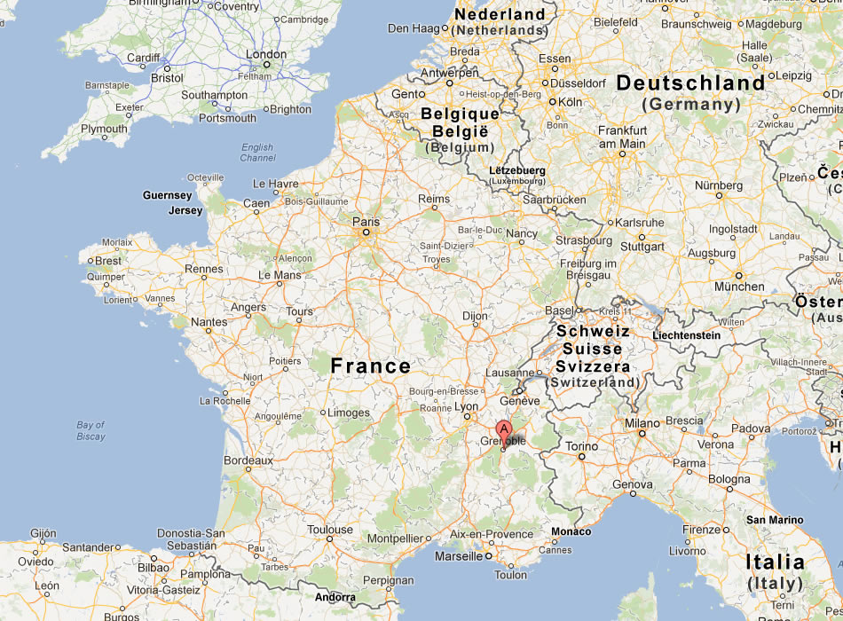karte von Grenoble frankreich