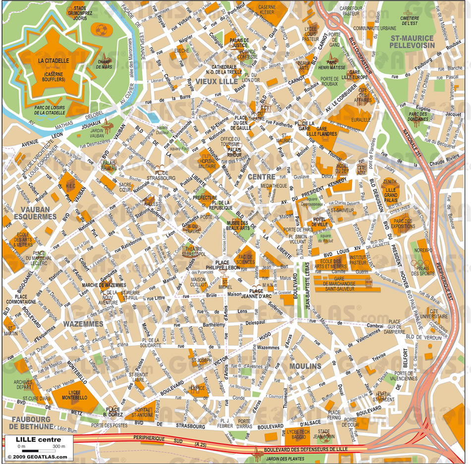 Lille stadt center karte