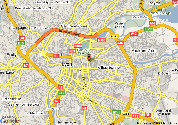 Lyon hotels karte