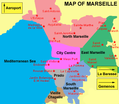 Marseille bezirke karte