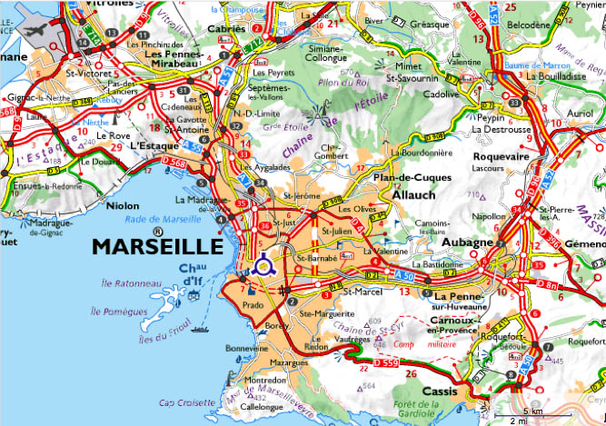 Marseille stadtisch bereich karte