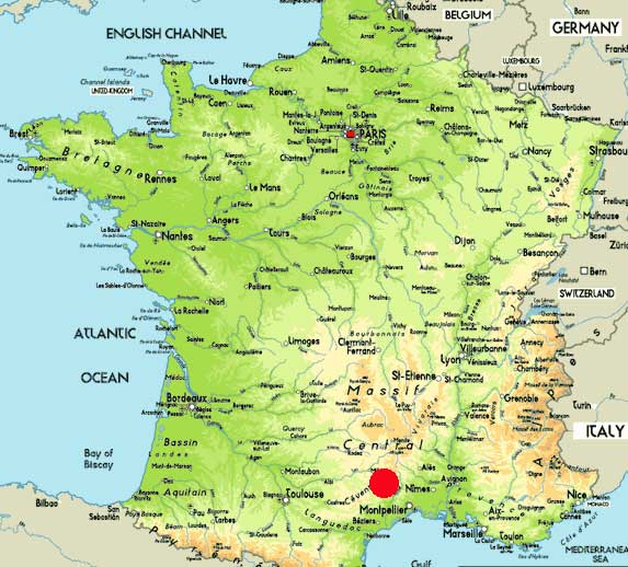 frankreich karte Montpellier
