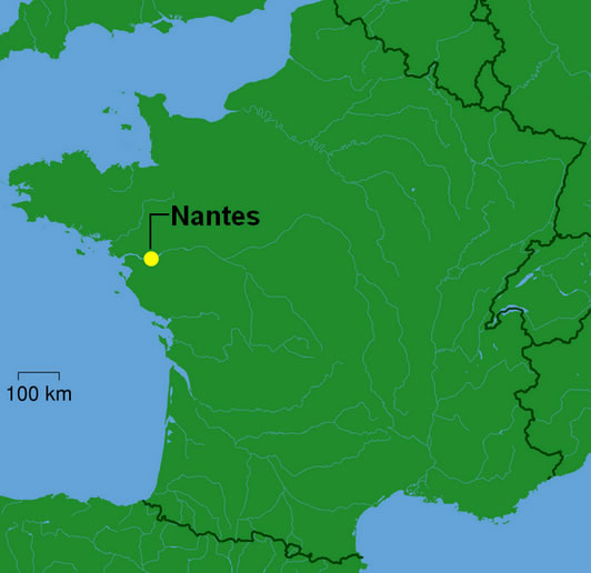 frankreich Nantes karte