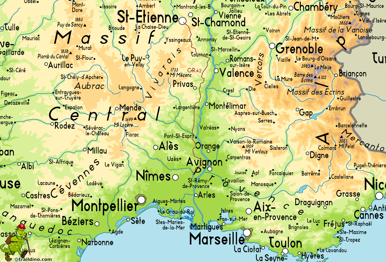 Saint Etienne regional karte