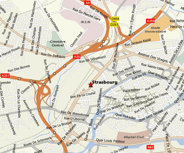 Strasbourg strase karte