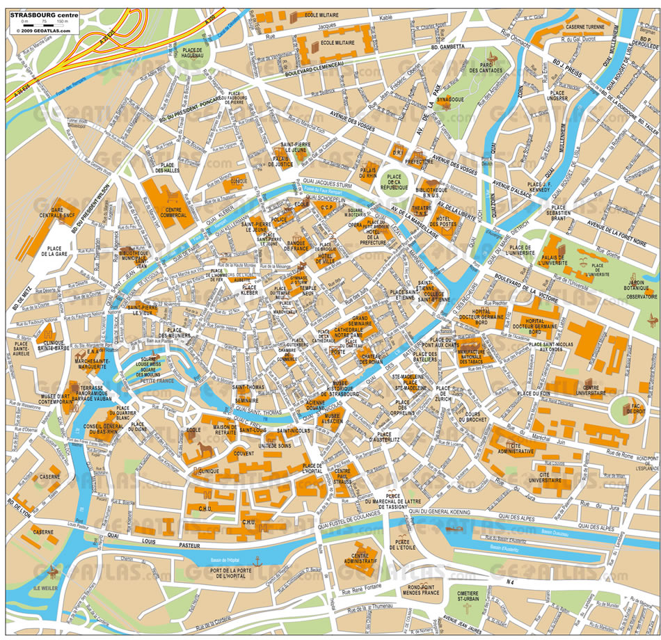 Strasbourg centre karte