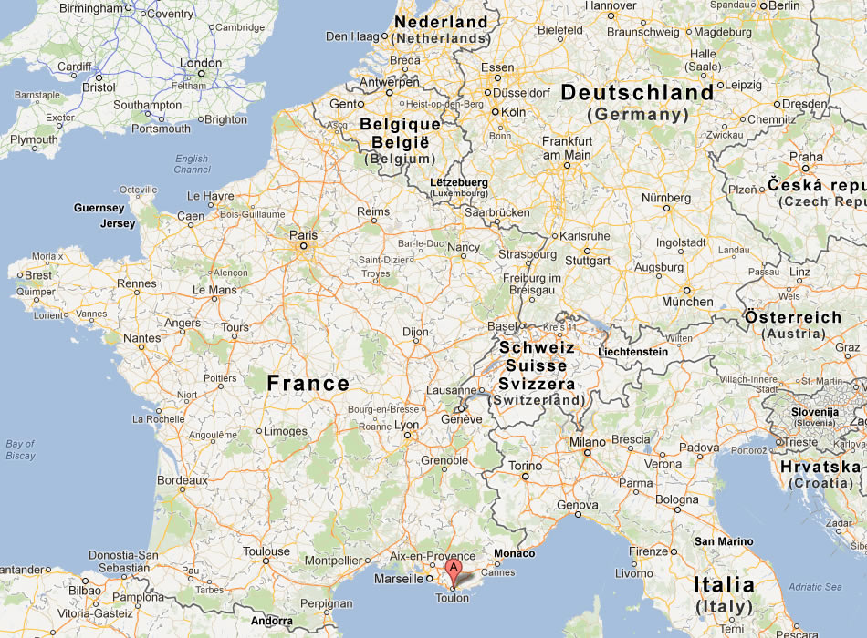 karte von Toulon frankreich