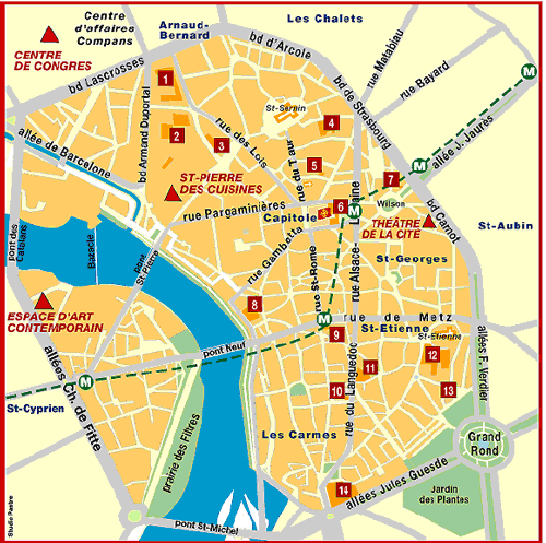 Toulouse center ville karte