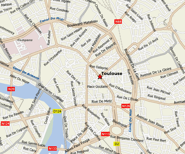 Toulouse strase karte