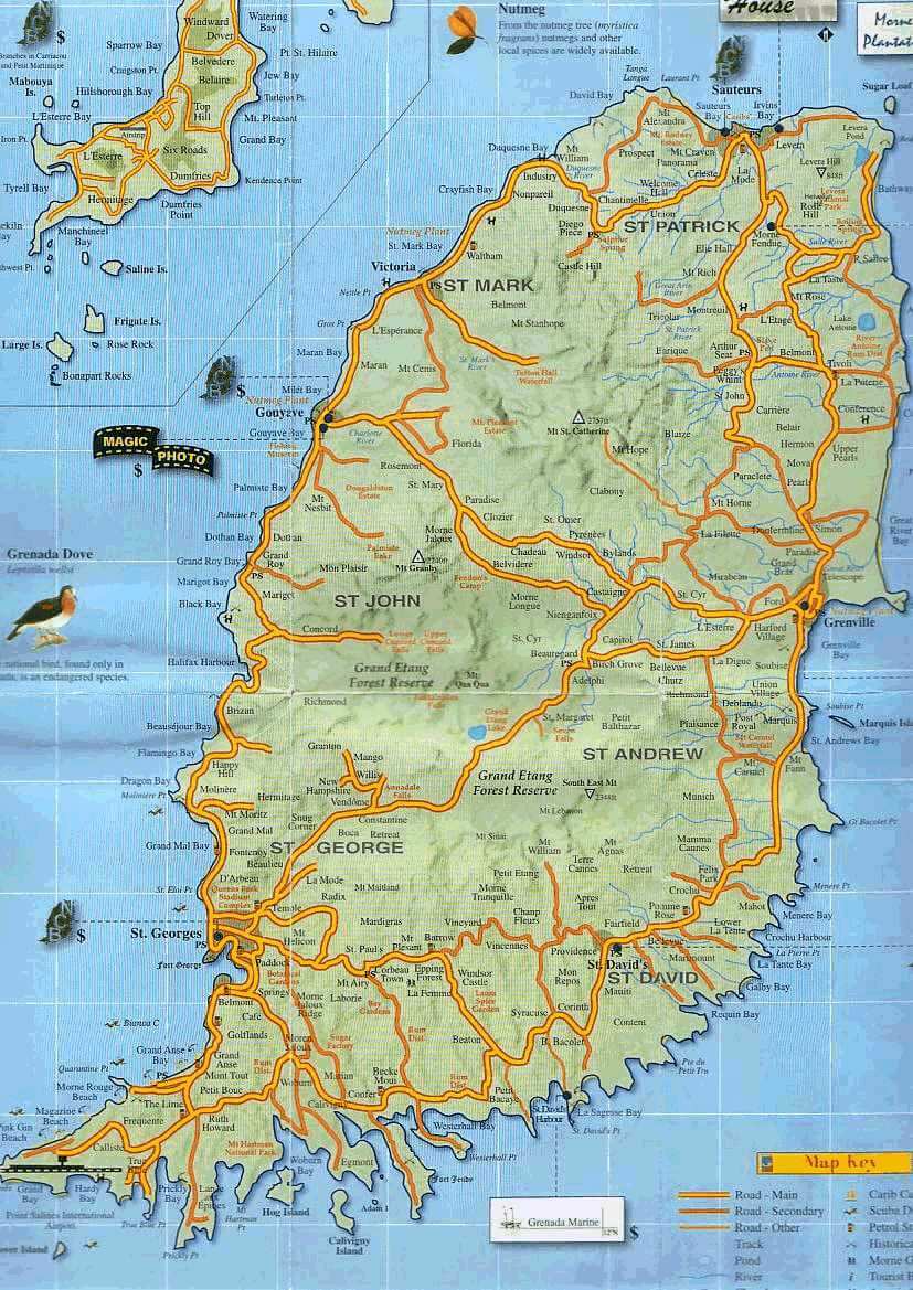 strase karte von Grenada