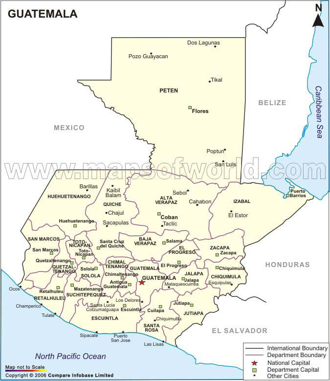 guatemala regionen karte